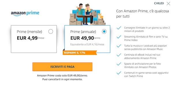 Amazon Prime annuale