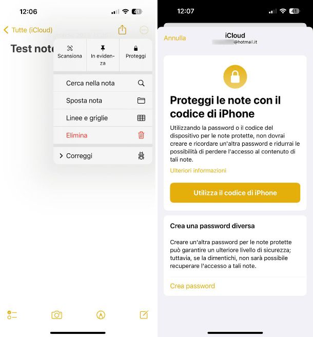 Proteggere file con password iPhone