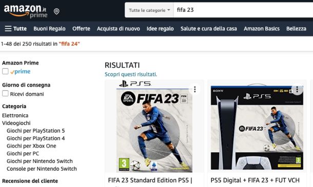 FIFA 23 su Amazon