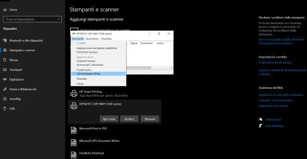 Stampante HP offline