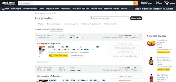 Come cancellare un vecchio ordine su Amazon