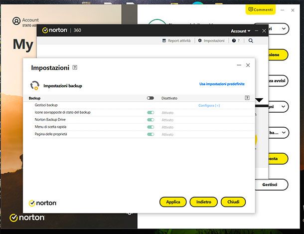 Come disattivare Norton Cloud Backup