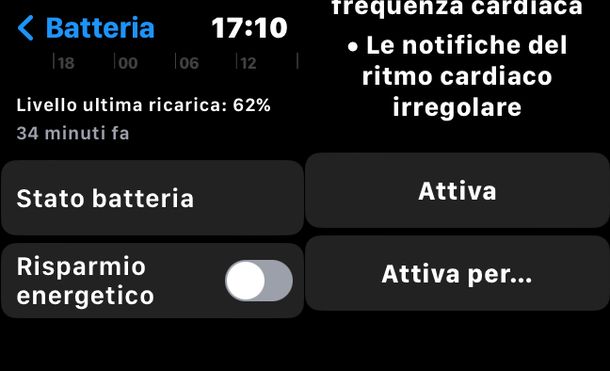 Risparmio energetico Apple Watch