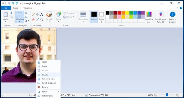 Come ritagliare un'immagine su Paint