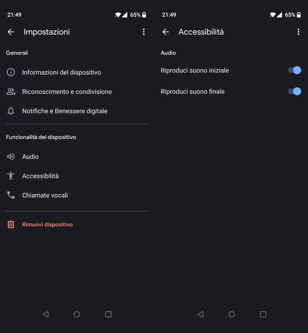 Come attivare suono di ascolto su Google Home