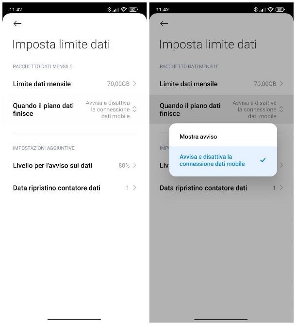 Come attivare limite dati Xiaomi: app e sistema operativo