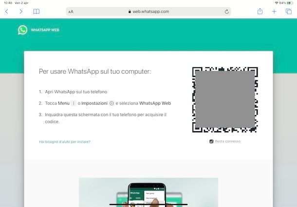 WhatsApp Web su iPad