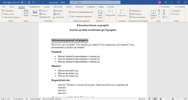 Word, importare un documento su windows