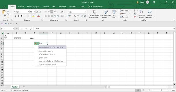 Come inserire lo zero prima di un numero Excel: altri consigli