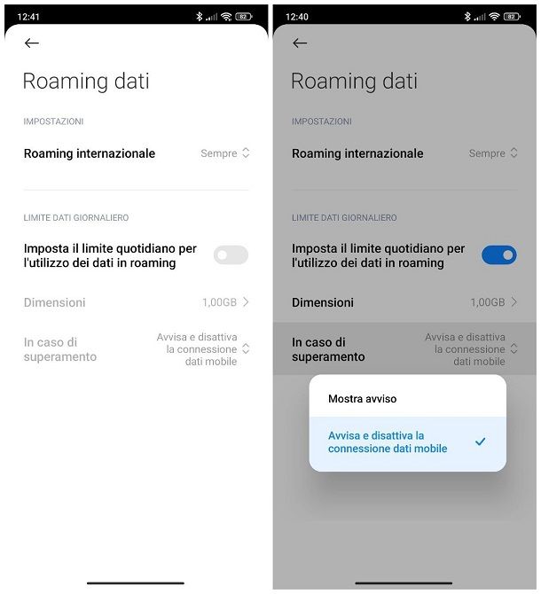 Come attivare limite dati su Xiaomi
