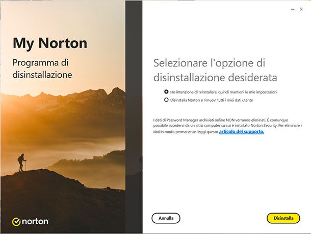 Come disinstallare Norton