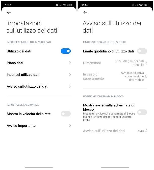 Come attivare limite dati Xiaomi: app e sistema operativo