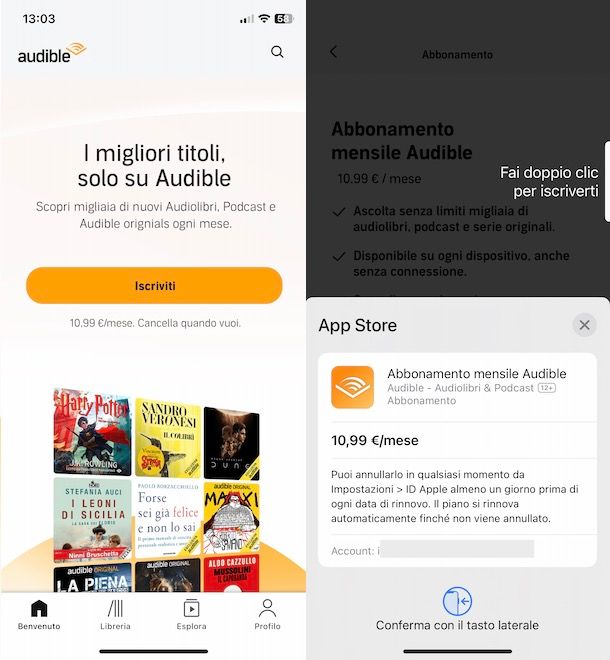 Audible su iPhone