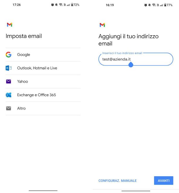 Come configurare email aziendale su Android