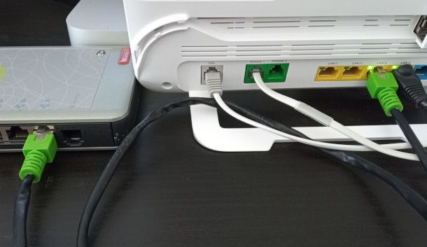 collegamento fisico del router principale al vecchio router/switch