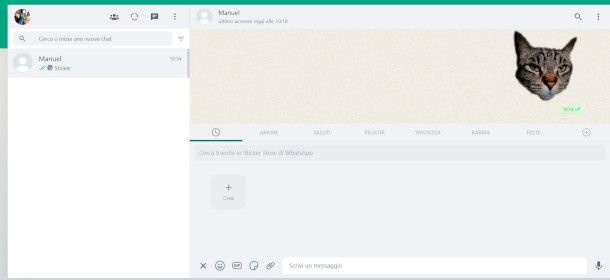 accesso allo strumento di creazione sticker su WhatsApp Web