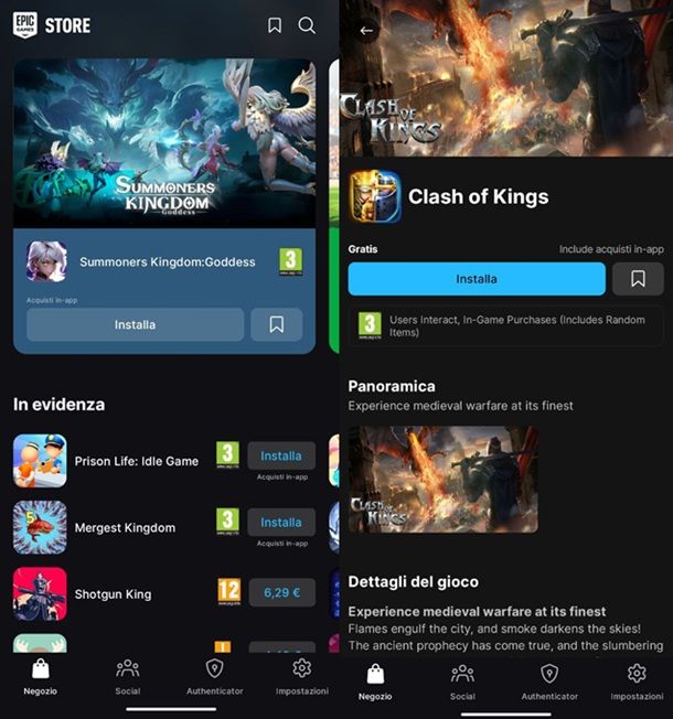 Store alternativi giochi mobile Epic Games Store