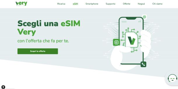 Sito Web di Very Mobile