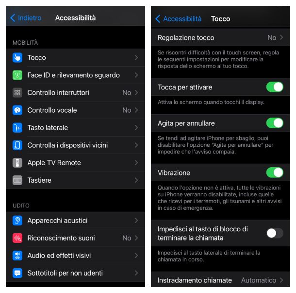 iOS, abilitare funzione Agita per annullare