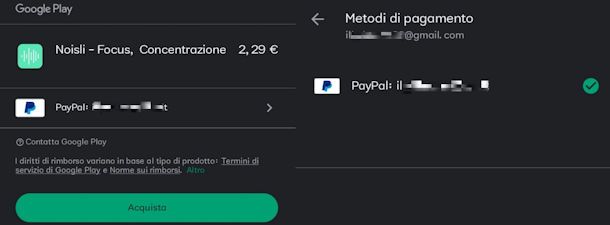 Acquistare su Play Store con PayPal