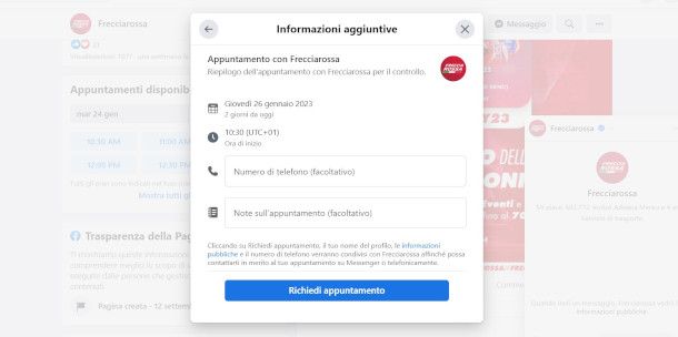 prenotazione appuntamento chat con Trenitalia da Facebook