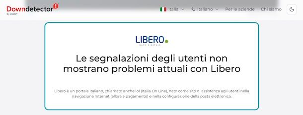 Stato dei server Libero