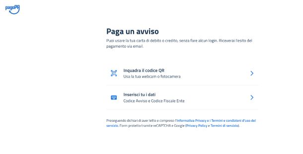 Paga un avviso con PagoPA
