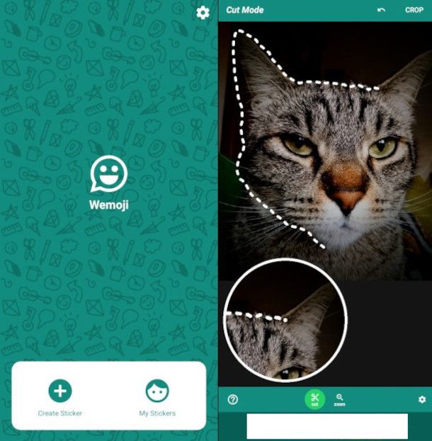 creazione di uno sticker su app Weemoji Android
