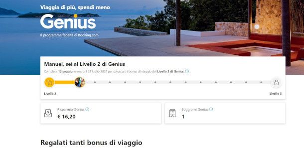 schermata di riepilogo stato programma Genius