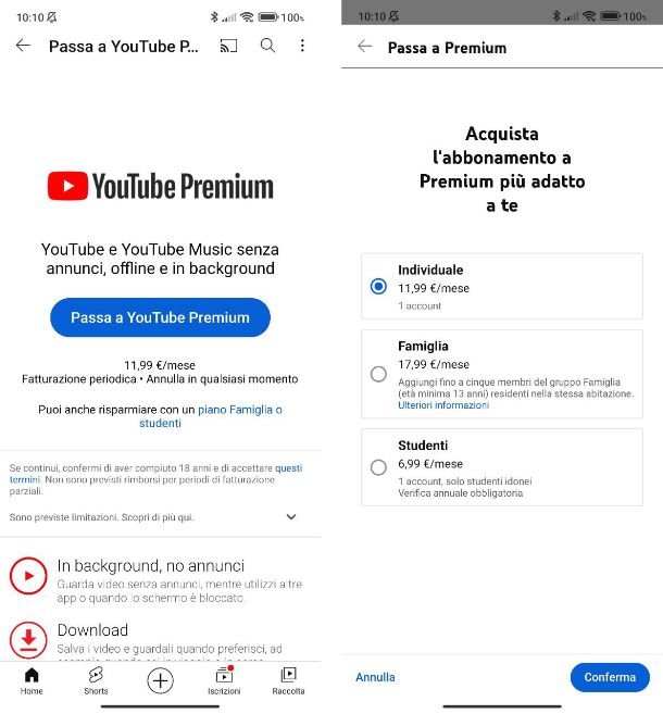 App per YouTube senza pubblicità