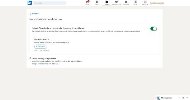 LinkedIn CV candidatura da PC
