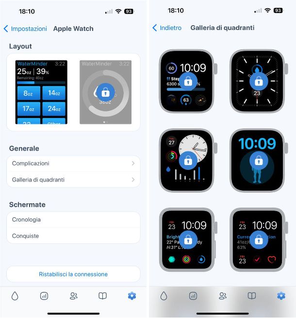 App per bere acqua Apple Watch