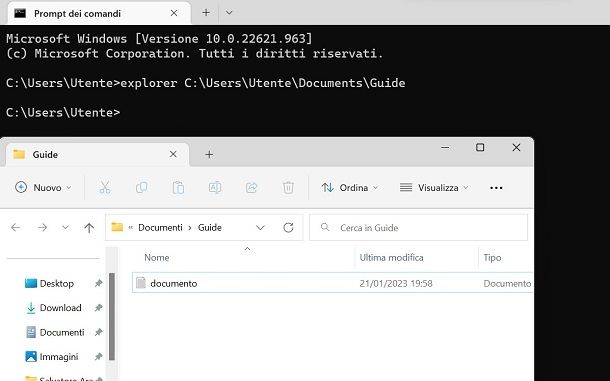 Come aprire cartelle dal Prompt Comandi di Windows