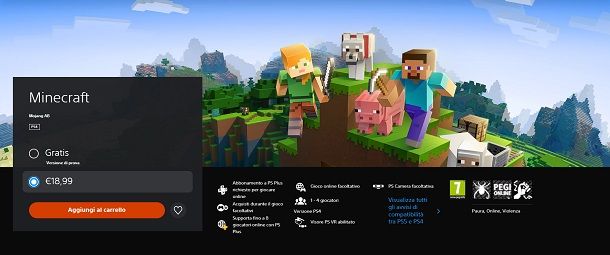 PlayStation Store Minecraft