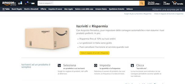 Come annullare un ordine periodico su Amazon