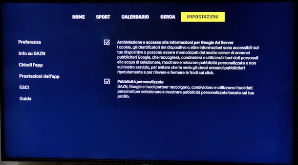 Attivare DAZN PLUS da TV