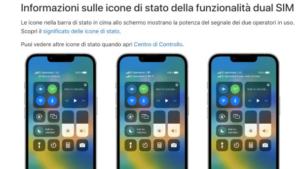 Sito Apple, pagina delle eSIM