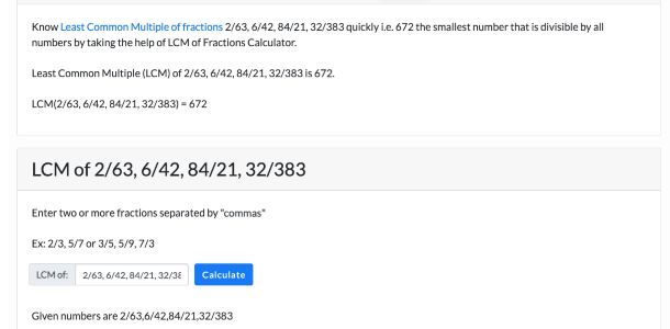 LCMGCF.com, calcolatore mcm per frazioni