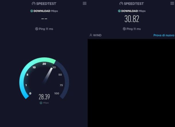 Speed test su dispositivo mobile