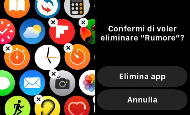 Eliminare app Apple Watch