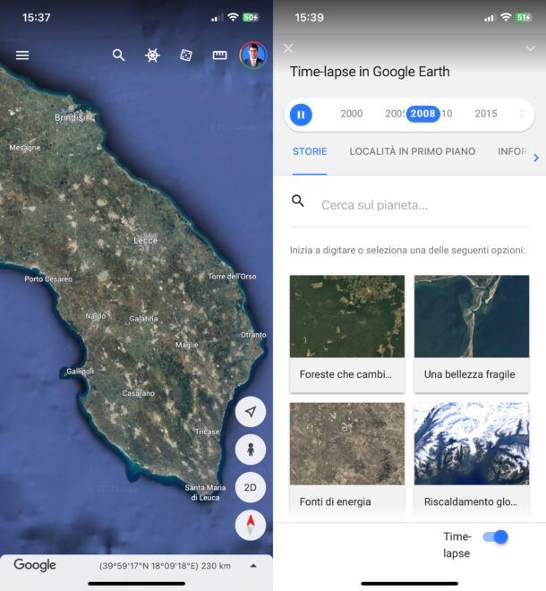 Come andare indietro nel tempo con Google Earth