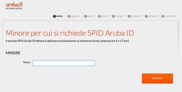 SPID Aruba ID Minori
