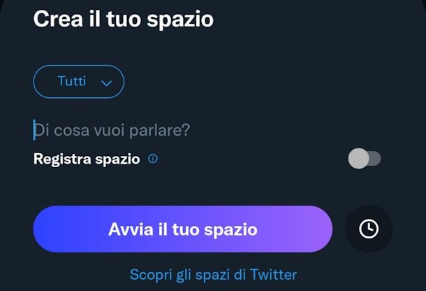 Avviare Twitter Spaces