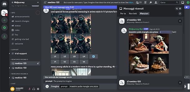 Come usare Midjourney su Discord