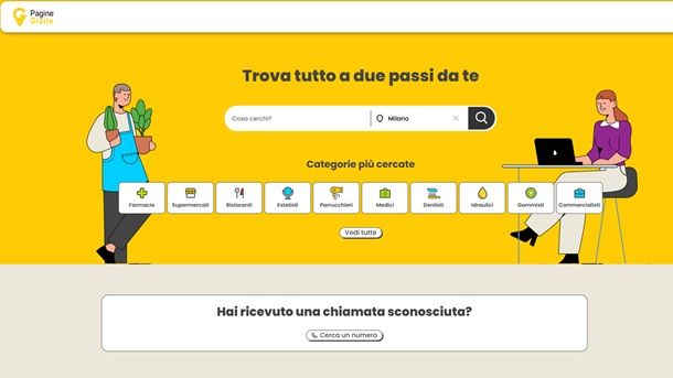 Come cercare un numero telefonico su PagineGialle