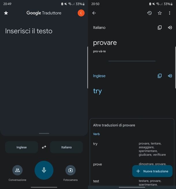 Google Traduttore Android