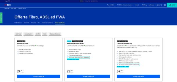 Offerte passa a TIM: linea fissa