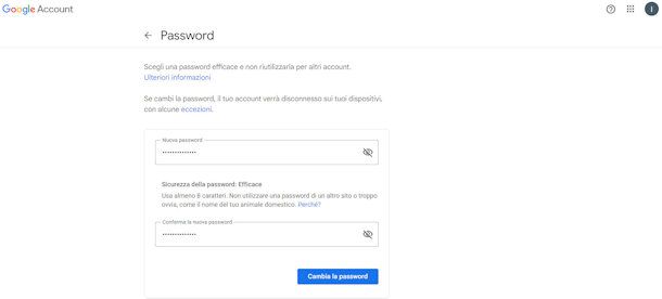 Come cambiare password Gmail sul PC