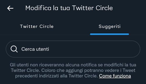 Come funziona Twitter Circle