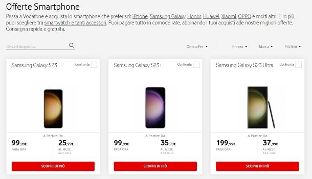 Vodafone offerte smartphone